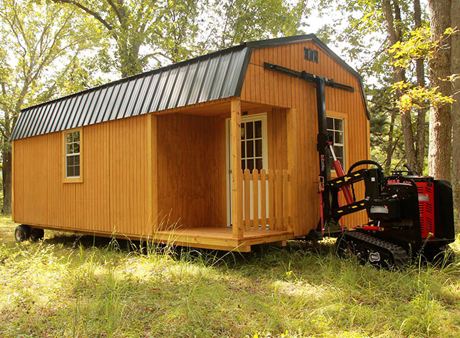 Cardinal Leasing trailer for moving portable buildings